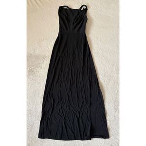 VTG Rimini Women's Evening Dress Size 10 Black Maxi Formal High‎ Slit Open Back